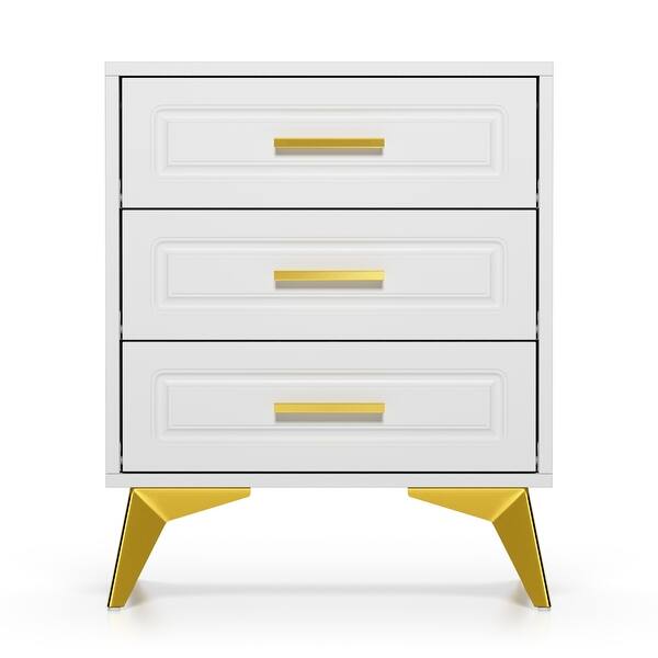 Anmytek 3 Drawers Nightstand Bedside Table Wood Chest of Drawers End Side Table 15.75" D x 19.7